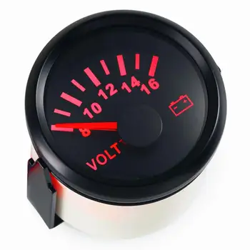 

1pc 52mm Pointer Type Volt Meters 8-16v Voltage Meters Voltmeters Marine Volt Gauges Fit for Auto Ship with Red Backlight