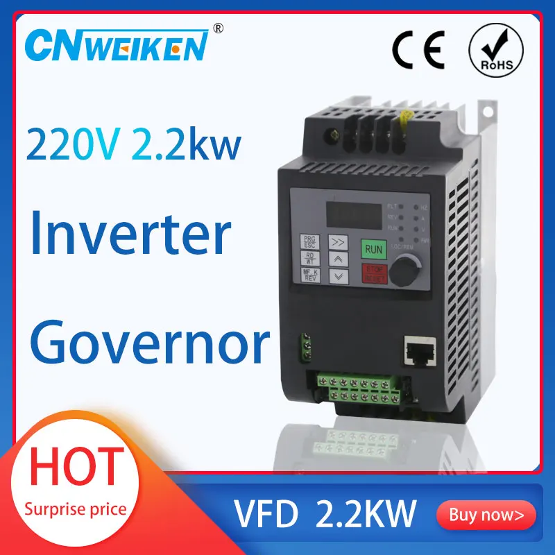 Universal VFD Frequency Speed Controller 2.2KW 10A 220 V AC Motor Drive Single-Phase In Three-Phase Out Variable Inverter