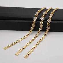 Женские сексуальные прозрачные сияющие хрустальные стразы золотые браслеты циркония свадебные ювелирные изделия