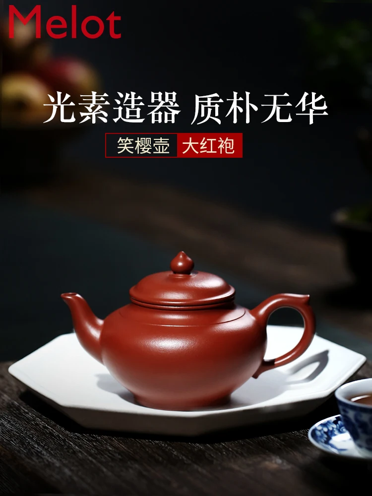 

Yixing Original Yixing Clay Teapot Pure Handmade Teapot Cinnabar Sand Red Robe Sketch Xiao Ying Teapot Teapot