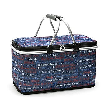 

Insulated Outdoor Picnic Bags For Camping Portable Cooler Bags Organizer Vacation Trunk While Traveling Shopping Carry Basket