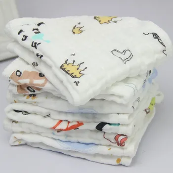

6pcs/lot 6 Layers Cotton Gauze muslin nursing baby slabbetjes cloth square towel Newborn baby small towel Bibs baby stuff