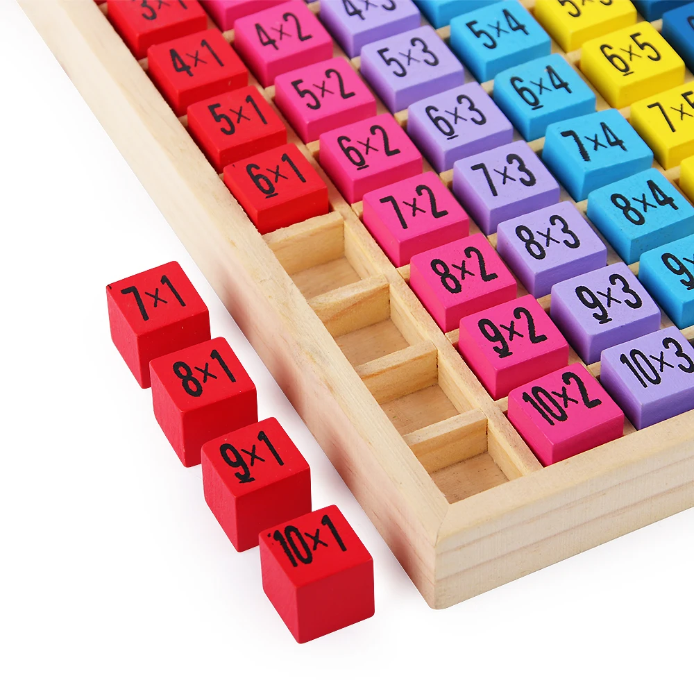Montessori Educational Wooden Toys for Children Baby Toys 99 Multiplication Table Math Arithmetic Teaching Aids for Kids