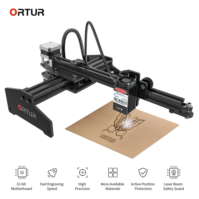 Лазерный гравировальный станок Ortur 7 Вт 32 битная материнская плата LaserGRBL DIY