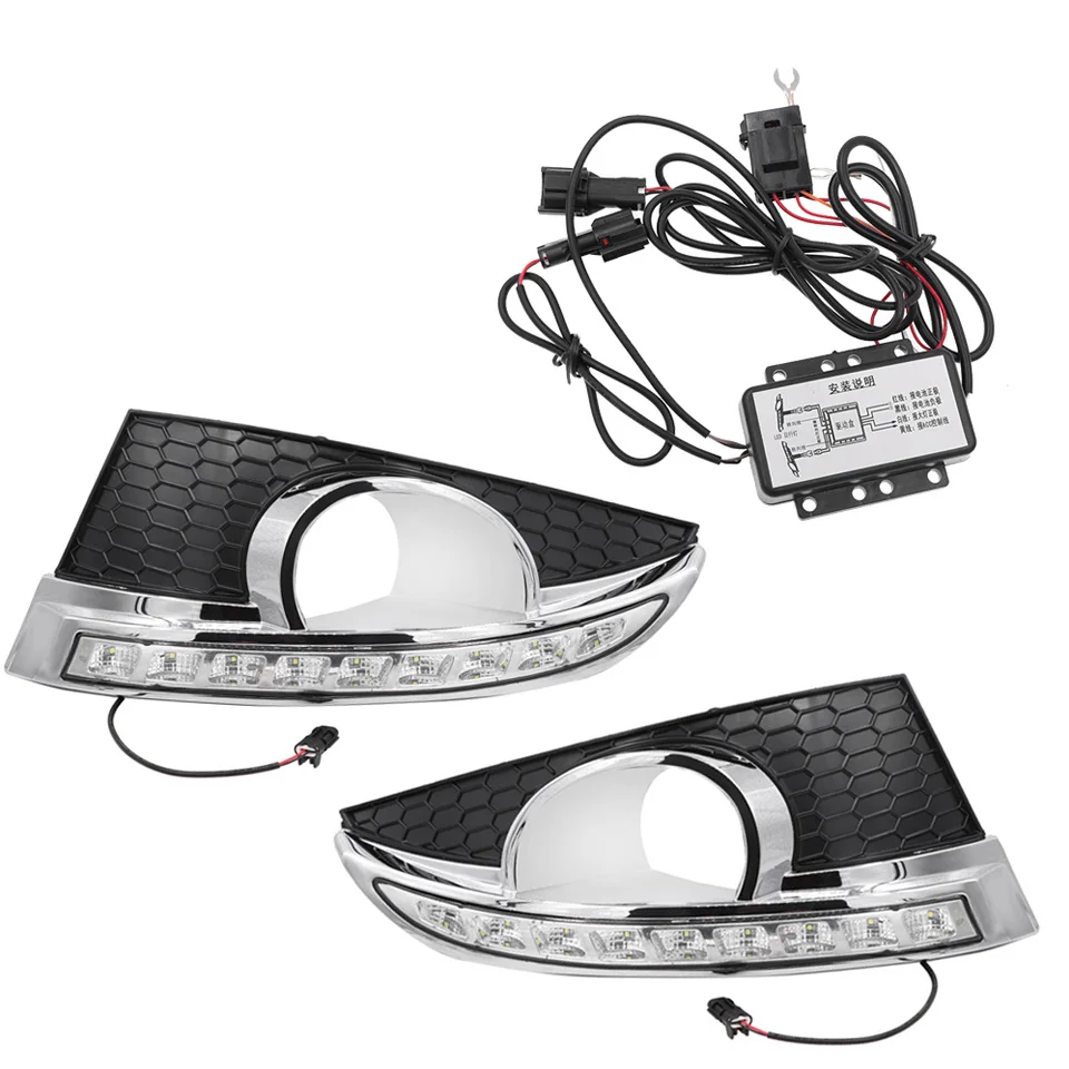 2 шт. DRL Дневной светильник, ходовой светильник s для Chevrolets Chevy AVEO Sonic 2011-2013 Дневной светильник с поворотником, противотуманная фара