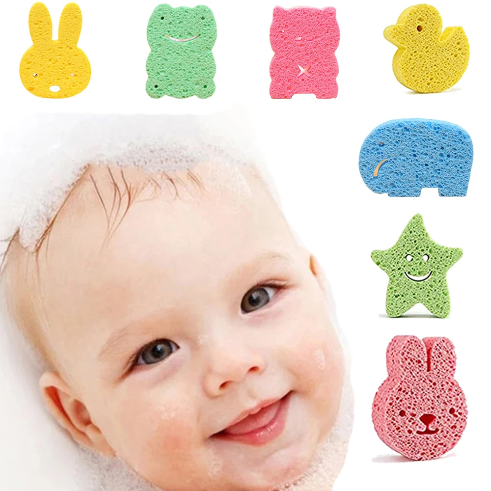 Baby Cute Animal Sponge For Bathing, Natural Kids Infants, Toddler Bath