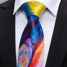 Цветной галстук для мужчин, Свадебный галстук, голубой, оранжевый Шелковый галстук, один галстук, Barry.Wang, дизайнерские галстуки для мужчин, галстук, Прямая поставка