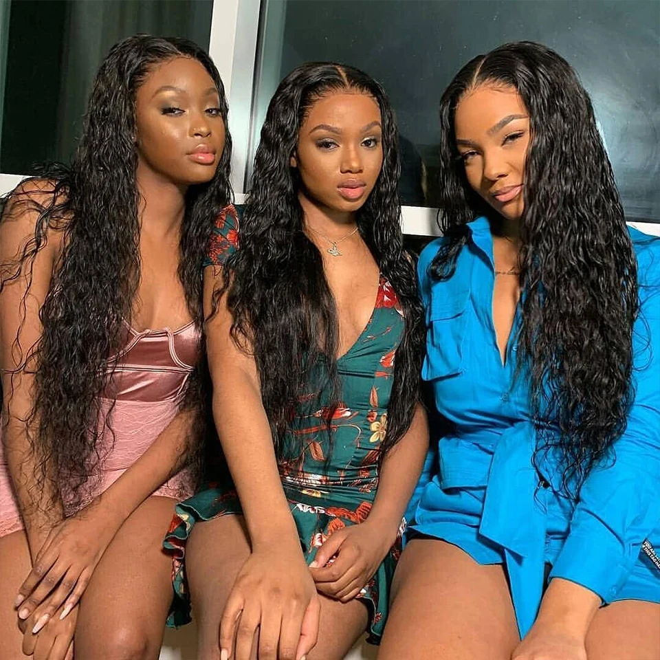 Tanie 1 3 4 brazylijski włosy wyplata wiązki wody głęboka fala 8 30 40 Cal długie kręcone podwójne rysowane Remy 100% ludzkich włosów dostawców DJSbeauty