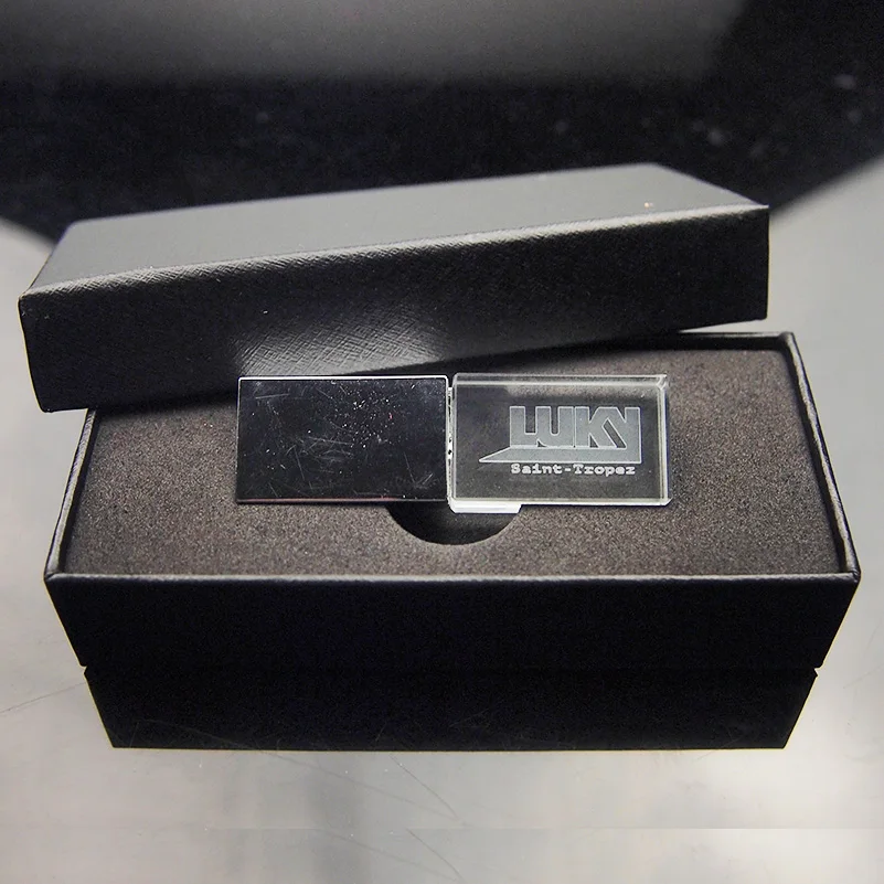 USB 2 0 Новый Кристальный флеш-накопитель с логотипом на заказ в подарочной коробке