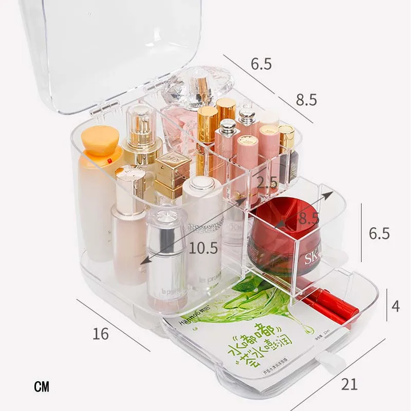 

Acrylic Make up Organizer Storage Boxes Clear Makeup Organizer Cosmetics Brush nail polish gel Organizer Storage Drawer Set