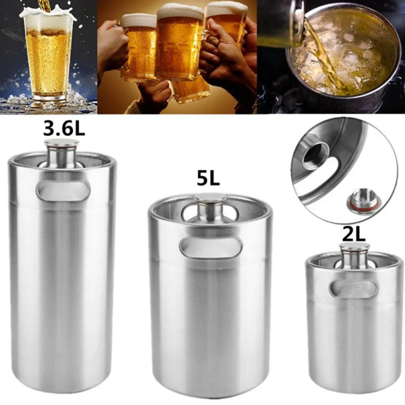 Mini barril de acero inoxidable 304, botella de cerveza portátil para Picnic/barbacoa Mini barril de acero inoxidable 304, botella de cerveza portátil para Picnic/barbacoa