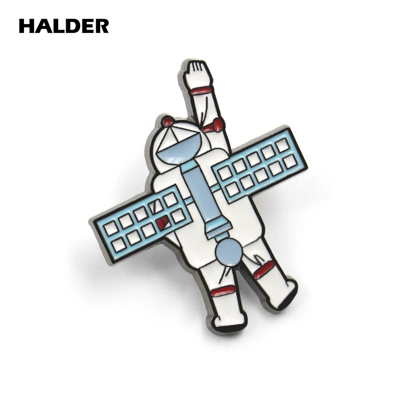 BR0007 HALDER, Мультяшные модные ювелирные изделия, Вселенная, астронавт, космический корабль, планеты, ракета, броши, космос, булавки, Нагрудный значок, одежда