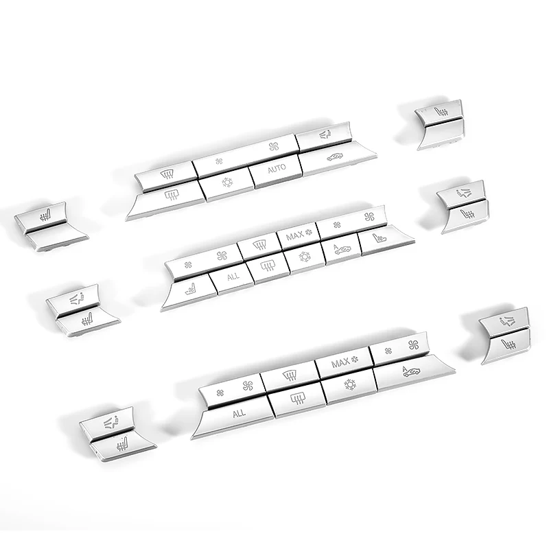Silver air conditioning buttons for f10 f11 f02 f06 f07 console panel heater control wind volume buttons cap cover replacement