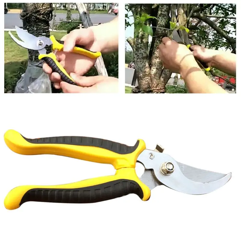 Crescent Shape Garden Pruning Shears Durable Stainless Steel Gardening Plant Scissors Branch Hands Pruner Cutter Bonsai