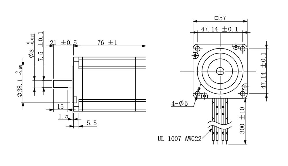 Nema 23 motor deslizante 64mm 2 fase