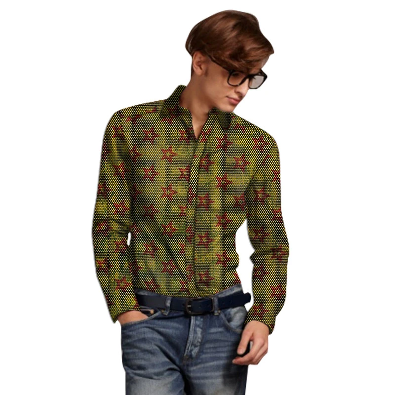 Camisa con estampado de patrón de cultura para hombre, camisas hechas medida, vestido masculino, Top de moderno, ropa Dashiki| Camisas de - AliExpress
