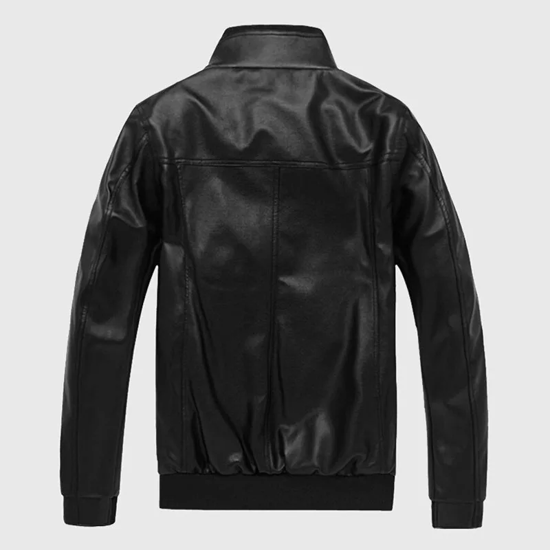 Мужская байкерская куртка из искусственной кожи с двойными стоячими воротниками Мужская мотоциклетная коричневая куртка из искусственной кожи черная куртка из искусственной кожи