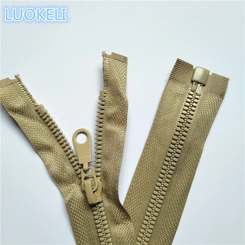 Khaki Новые 2 шт 5# полимерные молнии(27,5 дюйма) 70 см процесс шитья открытый - Цвет: Khaki