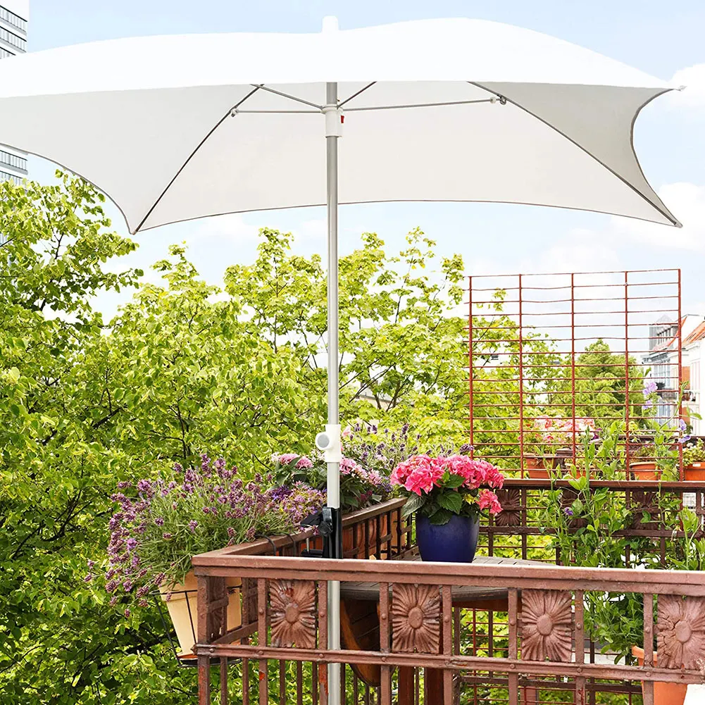 Parasol Holder for Square Balcony Railing Patio Umbrella Support Stand Bracket Clip Outdoor Table Mount Holder Fixed Clip