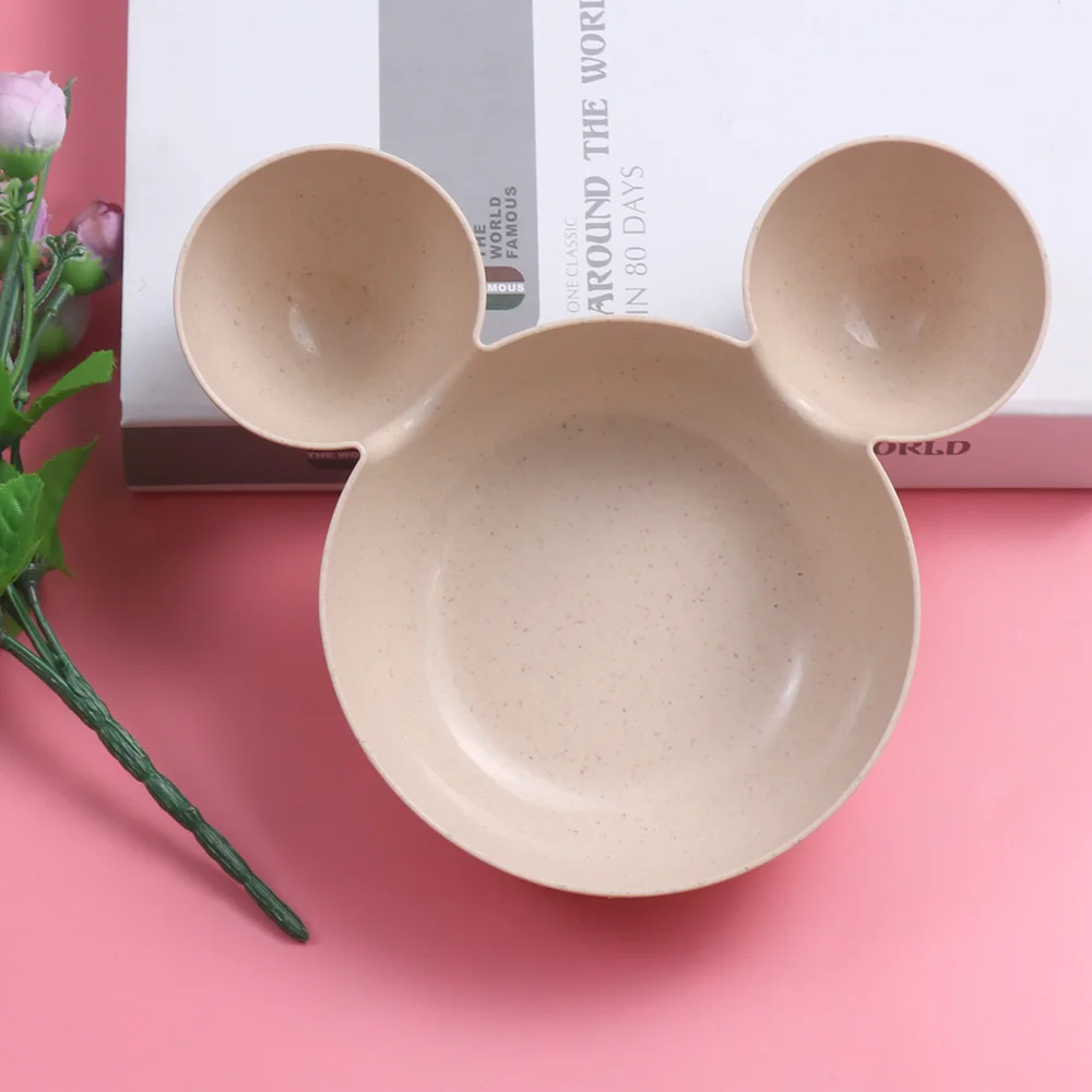 Cute Kid Cartoon for Mouse Bowl Dishes Lunch Box Kid Baby Children Infant Baby Rice Feeding Bowl Plastic Snack Plate Tableware