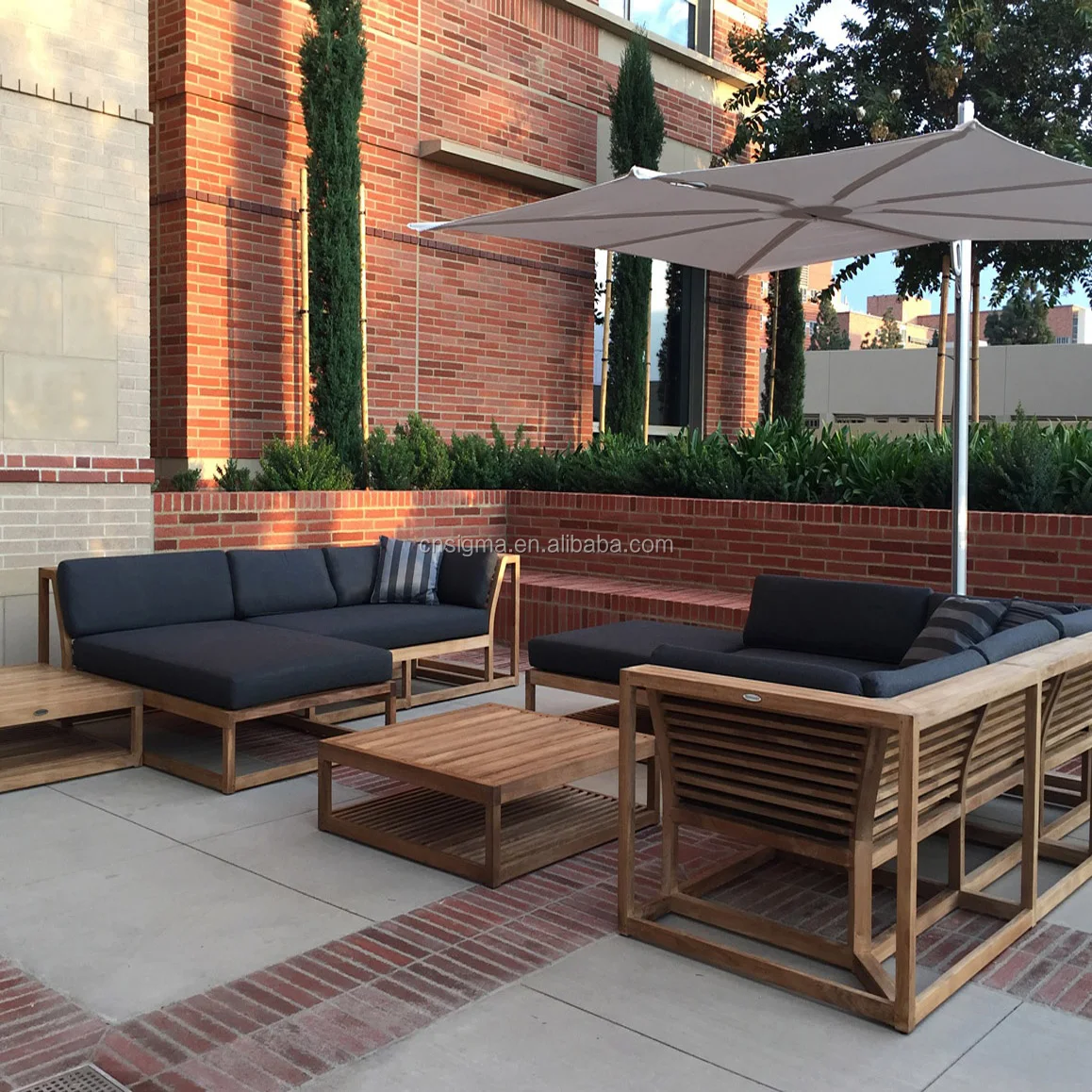 Роскошный Тиковый открытый секционный диван патио для отдыха сад гостиная мягкий уголок мебель