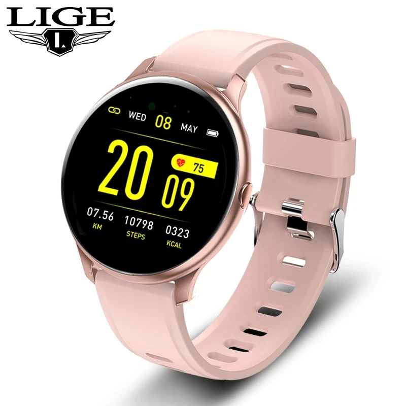 LIGE New Color Screen Smart Watch Women Men Multifunctional Exercise Heart Rate Blood Pressure Sleep IP67 Waterproof smartwatch