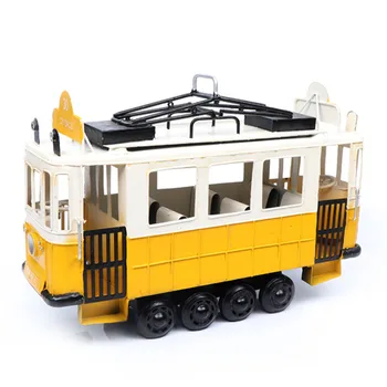 

Creative Metal Tram Model Home Decoration Ornaments TV Cabinet Dsiplay Car Figurines Desktop Decoration Children Birthday Gifts