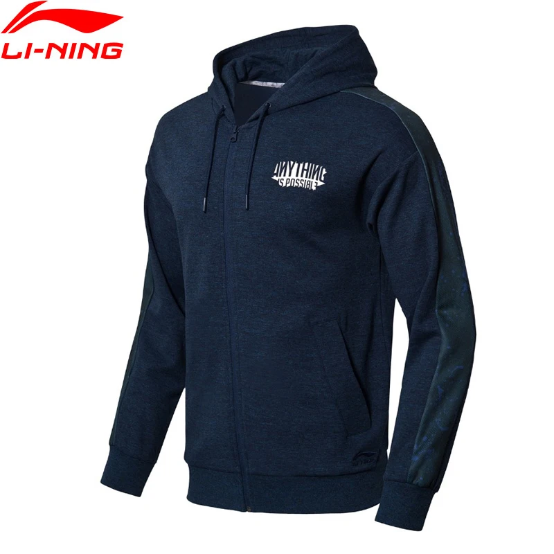 (Clearance) Li-Ning Men The Trend Sports Hoodie Printing Cotton Regular Fit Zipper Closure LiNing Sport Sweater AWDN685 MWW1432 |