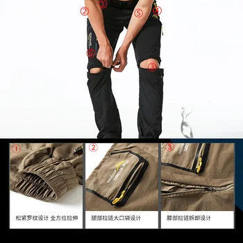 

Men Zip Off Pants Quick Drying Trousers for Outdoor Summer Climbing Hiking ENA88