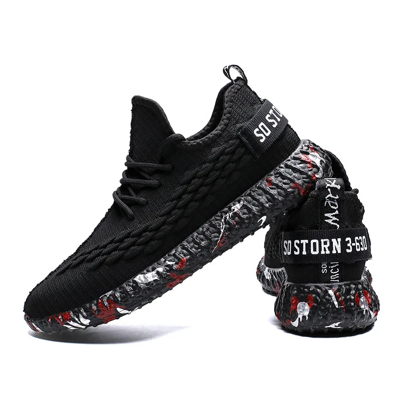 

Spring And Autumn Camouflage Bottom Sports Outdoor Scale Coconut Running Shoes Fly Woven Couples Breathable Casual Sports Shoes
