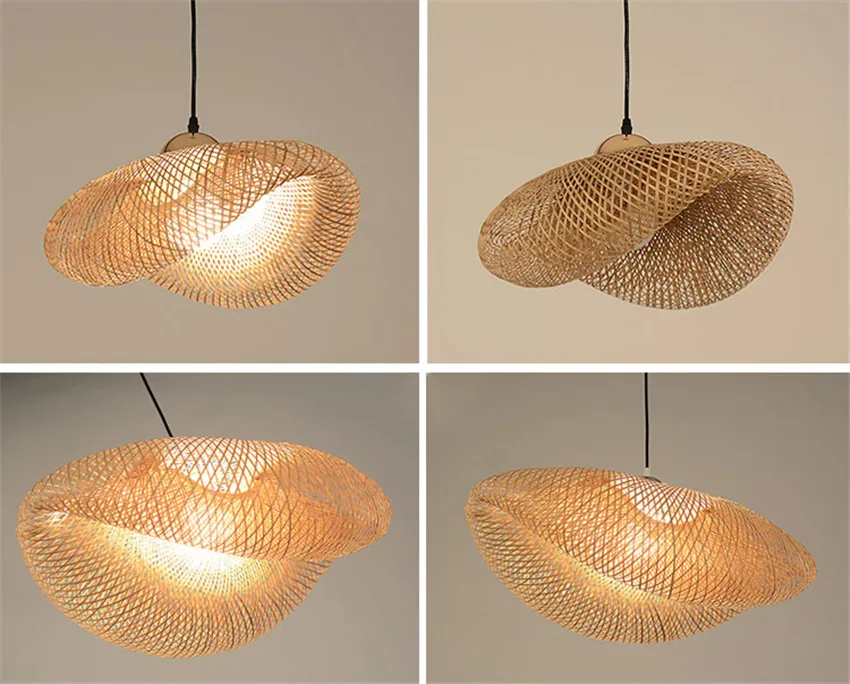 Nordic LED Bamboo Pendant Lights Modern Art Wood Kitchen Fixtures Pendant Lamp Suspension Home Indoor Dining Room Hanging Lamp