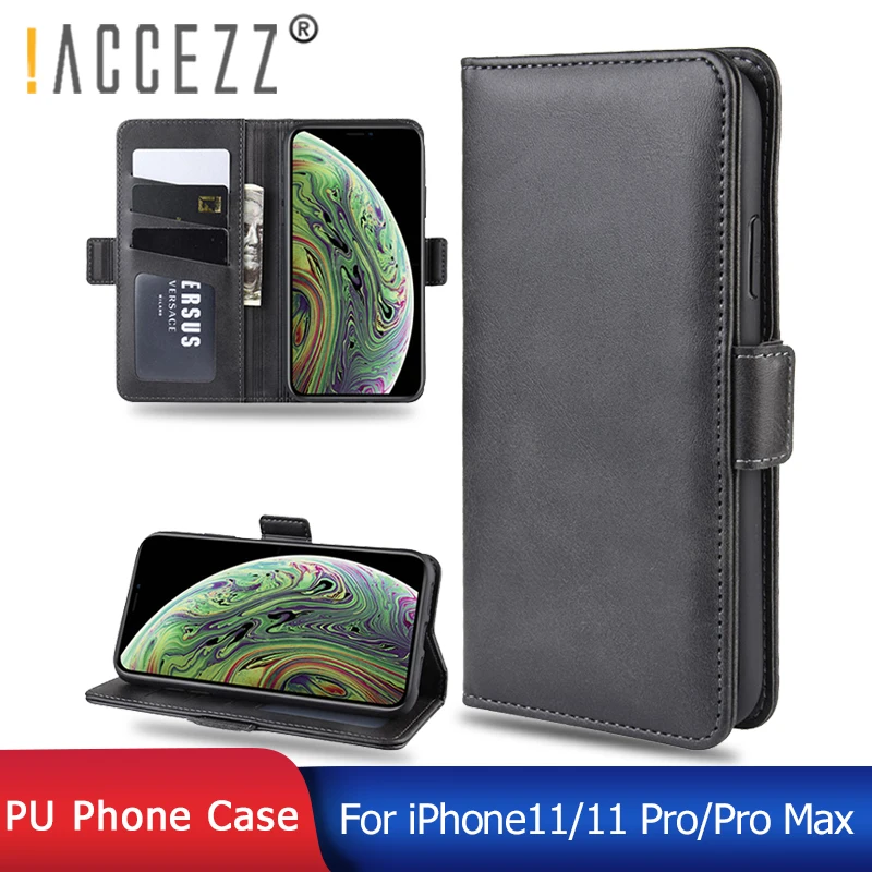 !ACCEZZ Flip Phone Case For Apple iPhone 11 Pro Max 360 Degree Full Protection Cover Shell Wallet Bag Capa | Мобильные телефоны и