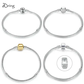 

ARING HOT SALES SILVER ROUND BRACELET FIT ORIGINAL BEADS WITH DESIGN CHARMS INDIAN BANGLES WOMEN GIRLS SIMPLE JEWELRY MAKING
