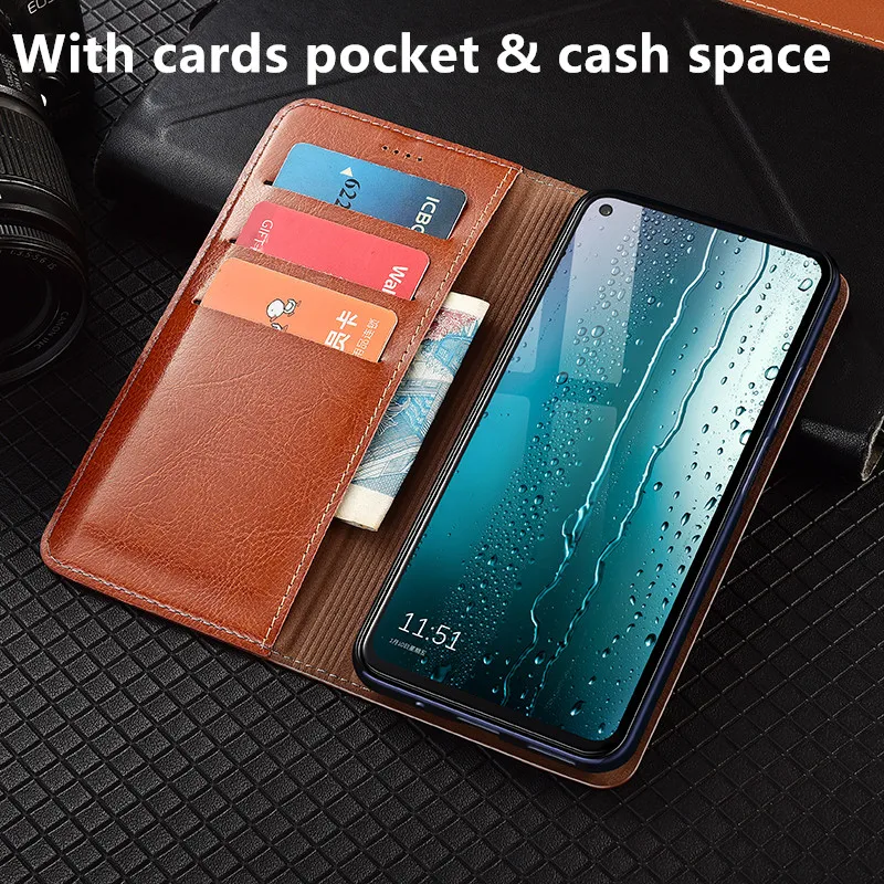 Luxury genuine leather wallet phone case card holder holster for Motorola Moto G7 Plus/Moto G7 Play/Moto G7 Power phone bag case