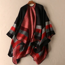 Грация темперамент утолщение имитировать Кашемир Шаль женщина сохраняет тепло морозостойкие длинные средства Свободное пальто T1