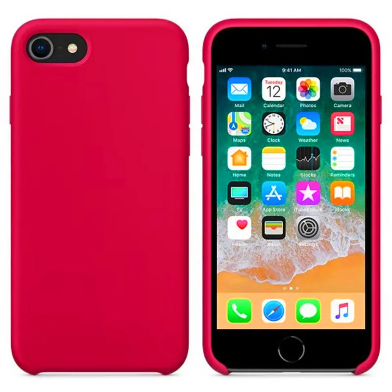 Официальный силиконовый чехол для телефона оптом для iPhone 7 8 11 Pro MAX чехол для iPhone X XS AMX XR 6S 6 7 8 Plus чехол с логотипом - Цвет: Темно-красный