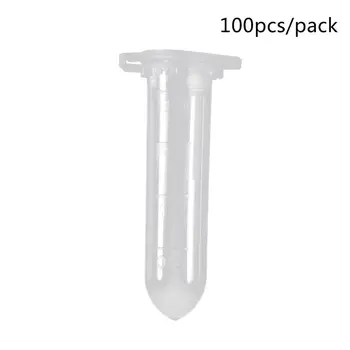

100Pcs 2ml Clear Plastic Vials Container Snap Cap Centrifuge Tubes Vials Sample Lab Container