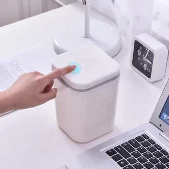 

2020 New mini smart trash can zero waste trash can recycle bin kitchen bin Nordic simple removable desktop trash can