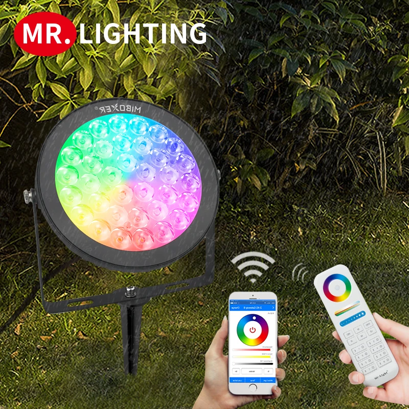 

Умный светодиодный садовый светильник Miboxer 15 Вт RGB + CCT FUTC03 AC100 ~ 240 В IP65 Водонепроницаемый светодиодный уличный светильник лампа Сад Освещение