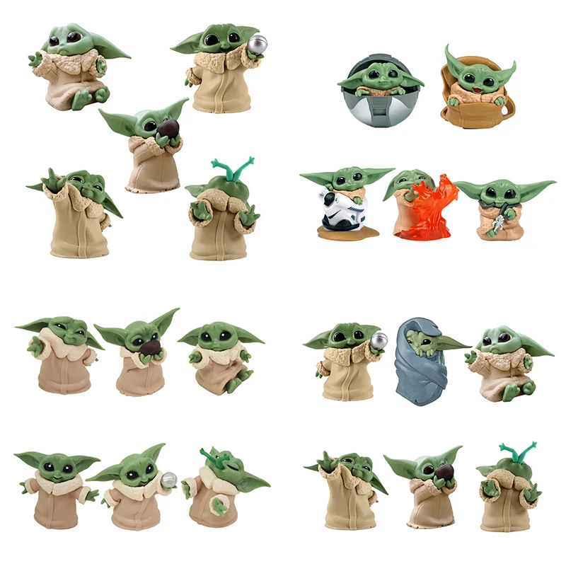 Disney Star Wars 5/6 Pezzi Baby Yoda Mandalorian Baby Yoda Figure Giocattolo Per Bambini Pvc Mini Modello Bambola Anime Personaggio Ragazzo Giocattolo