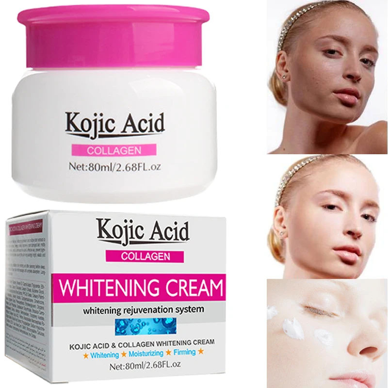 Kojic Acid & отбеливающий крем с коллагеном для лица удаления темных пятен уход за