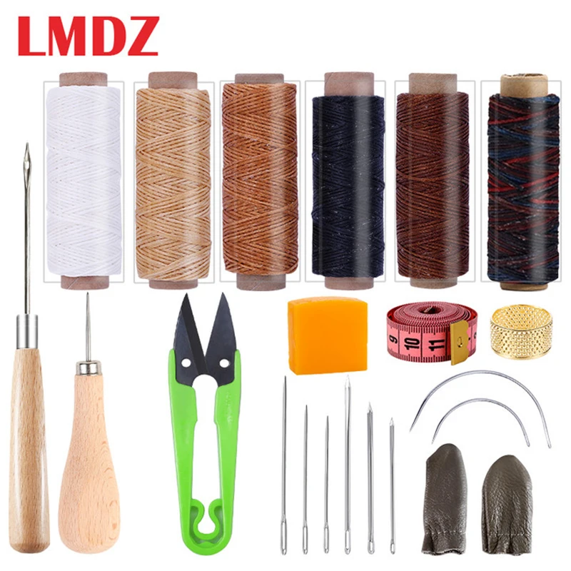 LMDZ 21/33 шт. Инструменты для шитья кожи вощеная нить кожаные иглы изогнутая
