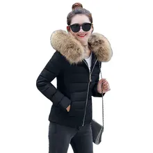 Короткое зимнее пуховое пальто с капюшоном и меховым воротником, теплая Женская куртка Casaco Feminino Abrigos Mujer Invierno, стеганая парка, верхняя одежда