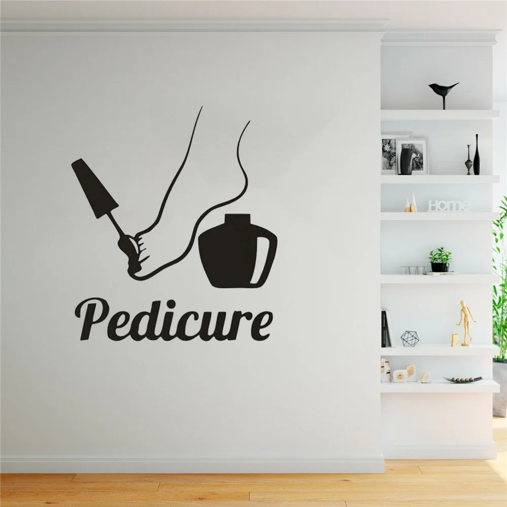 

Pedicure Logo Wall Stickers Foot Care Center Decoration Nails Polish Vinyl Decal Pedicure Window Sticker Nail Salon Decor
