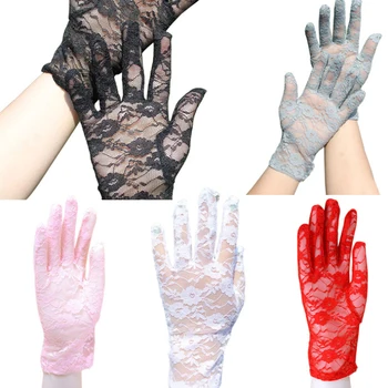

2019 Summer Fashion Sun Protection Accessories Lace Hollow-Out Gloves Skid Resistance Pattern Lace Gloves Luva OH66