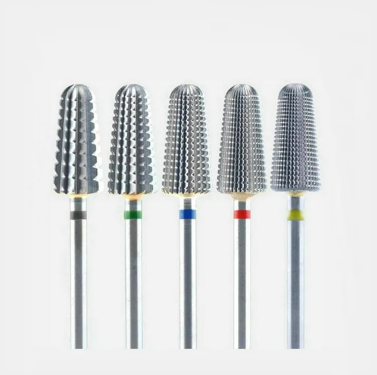 100pcs Carbide nail drill bits Two-way milling cutter nail art machine Equipment Accessory electric file