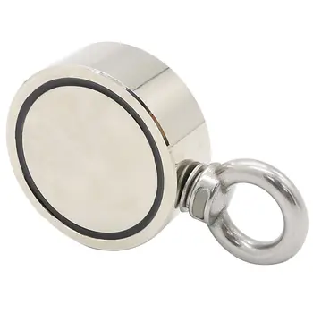

Strong Neodymium Magnet Double Sided Powerful Big Magnetic Salvage River Fishing Magnets Ring Hook Permanent