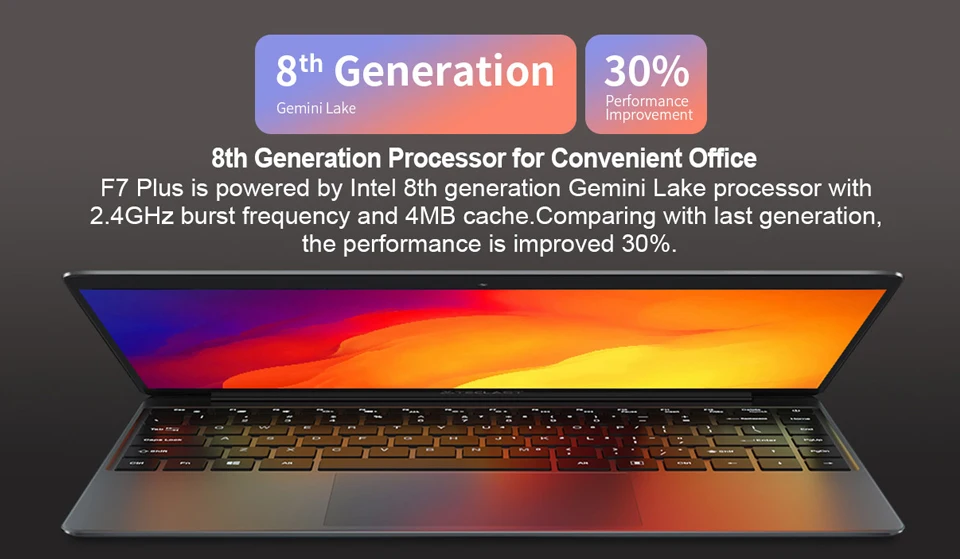 Teclast F7 Plus ноутбук 14 дюймов Windows 10 1920x1080 Intel Gemini Lake N4100 четырехъядерный 1,1 ГГц 8 Гб ram 256 ГБ SSD
