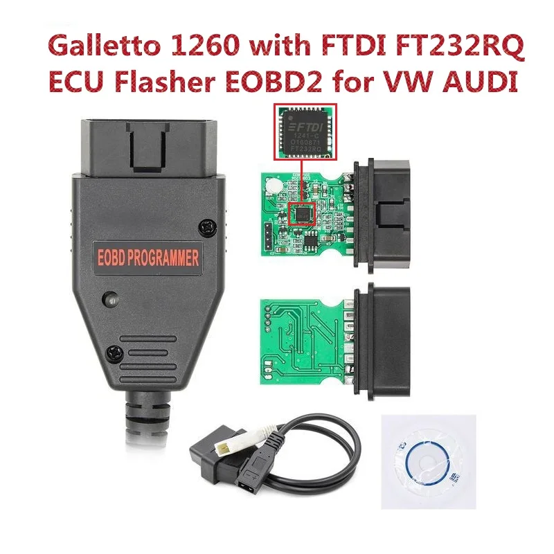 Galletto 1260 С FT232RQ ECU Инструмент для прошивки ecu Flasher EOBD galetto 1260 для audi сканер automotriz для автоматической настройки чипа