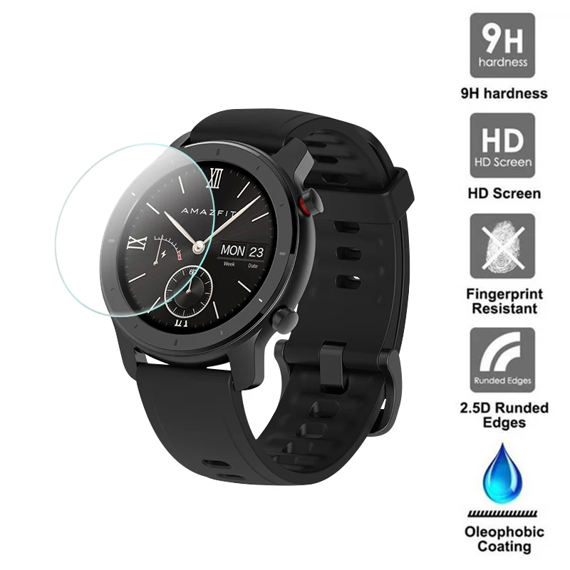 10 шт. для Xiaomi Huami Amazfit GTR 47 мм 42 закаленное стекло 9H 2.5D Премиум Защитная пленка